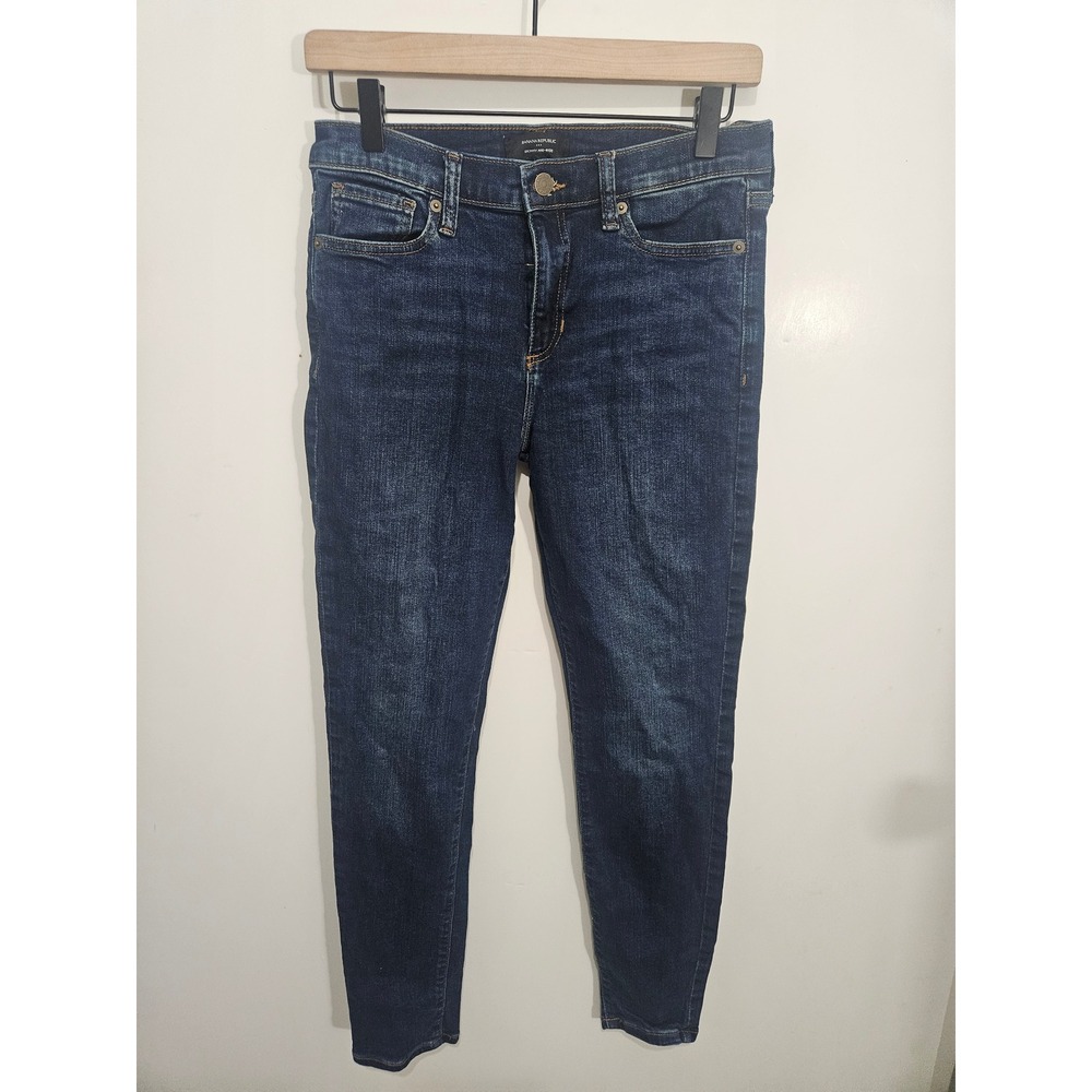 Banana Republic Skinny Mid-Rise Jeans Dark Wash Denim Size 27/4